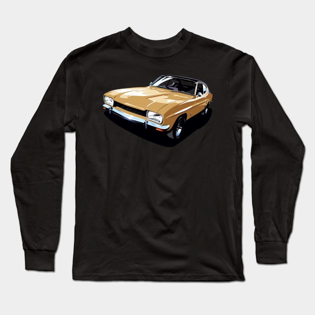 British Ford Capri in gold Long Sleeve T-Shirt by candcretro